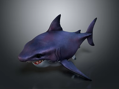 Realistic 3D Purple Shark Model With Detailed Features And Lifelike Appearance 3d model