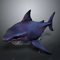 Realistic 3D Purple Shark Model With Detailed Features And Lifelike Appearance