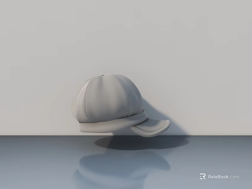 Modern Gray Swing Door With Smooth Reflective Surface And Minimalist Design 3d model