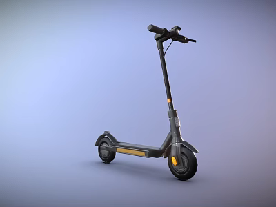 Black Electric Scooter With Yellow Wheel Accents And Modern Urban Design 3d model