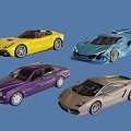 sports car Bentley Ferrari Lamborghini 3d model