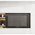 Modern TV Wall Unit Design With LED Lighting And Decorative Wooden Shelves