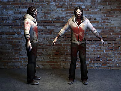 Modern game character zombie 3d model