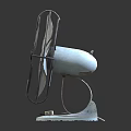 Vintage Electric Cooling Fan With Metal Frame Red Button White Blades And Stable Base