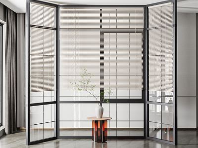 Modern floor-to-ceiling window blinds model