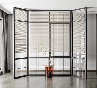 Modern floor-to-ceiling window blinds 3d model