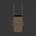 Traditional Wooden Hand Cart With Large Wheel And Square Frame Structure