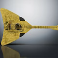 Artisan Crafted Wooden Balalaika with Hand Painted Art Using Fine Painting Tools