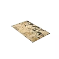 Square Area Rug Abstract Collage Pattern Beige Black Gold Tones Modern Home Decor