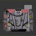 Long Industrial Structure 3D Model With White Roof Units And Reflective Base