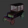 Rickshaw Ancient Frame Car Rickshaw 3d model