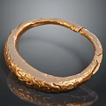 Golden Carved Bracelet With Unique Detailed Patterns For Daily Accessory