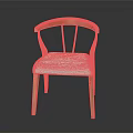 Minimalist Wooden Chair With Curved Backrest Vertical Slats And White Cushioned Seat