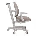 Ergonomic Gray Office Desk And Chair Combination With Adjustable Armrests And Casters