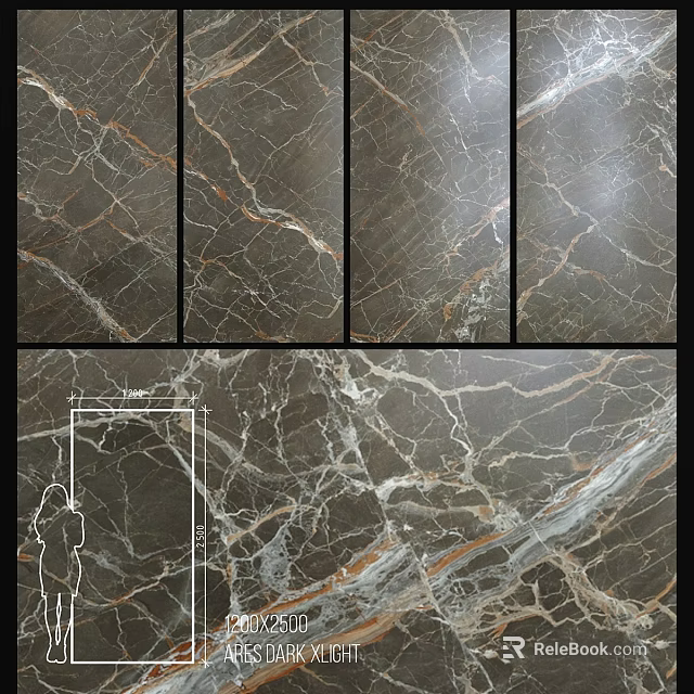 Natural Marble Decorative Components With Brown Veins And Polished Surface 3d model 