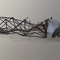 Rusted Vintage Metal Mechanical Structure With Industrial Framework And Components 3d model