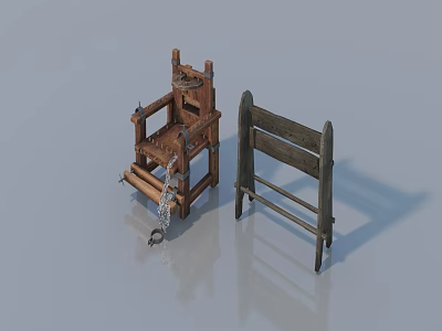 Vintage Wooden Sofa And Coffee Table Set With Fabric Details And Simple Structure 3d model