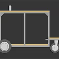 Utility Cart With Yellow Top Gray Frame Lower Shelf And Wheels