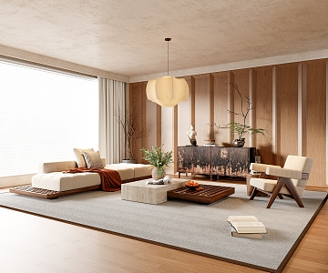 Quiet Modern Middle Ancient Living Room Middle Ancient Living Room 3d model