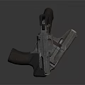 Vintage Revolver Weapon With Classic Holster And Metallic Finish Details