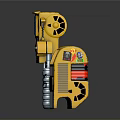 Yellow Industrial Equipment With Digital Display Control Buttons Cylindrical Component And Fortex Logo