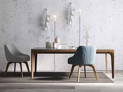 Dining table and chair combination 3d model Dining table and chair combination 3d model