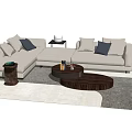 Modern corner sofa coffee table combination 3d model