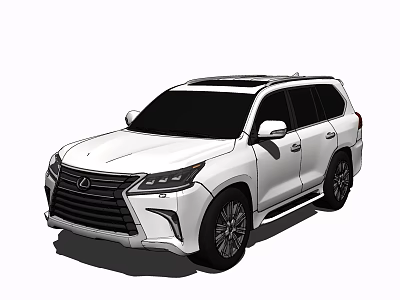 White Lexus SUV With Modern Luxury Exterior Design And Stylish Features 3d model