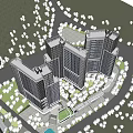 Style compound large market large community complex 3d model