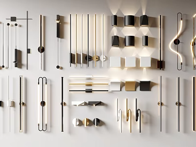 Modern Wall Lamps Featuring Various Stylish Designs For Home Interior Lighting 3d model