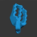Blue Plastic Household Grip Toy for Children with Ring Shaped Design and Handle