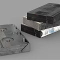Classic Digital VHS Video Cassettes Stacked With Colorful Case And Black Design