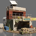 Container Building With Solar Panels Mountaineer Foods Stall And Wooden Crates