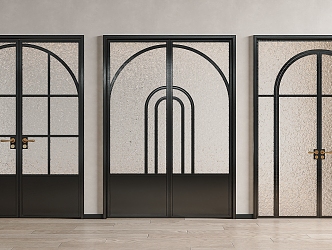 French Glass Double Door Glass Door Frosted Glass Door Carved Glass Door French Glass Door Arch Door 3d model