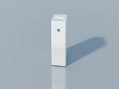 White Modern Swing Door With Simple Design And Green Logo On Sleek Surface 3d model