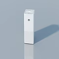 White Modern Swing Door With Simple Design And Green Logo On Sleek Surface