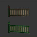Stylish Green Railings With Golden Balusters For Home Exterior Design