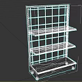 Modern Retail Display Shelf With Metal Frame Multiple Transparent Glass Shelves