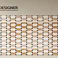 Designer Square Rug With Geometric Brown White Blue Pattern For Modern Home
