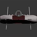 Sleek White And Dark Red Spaceship Featuring Transparent Cockpit And Twin Wings