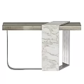 Elegant Modern Console Table With Marble Surface And Metal Frame Design 3d model