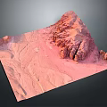 Stunning Red Mountain Landscape With Rocky Peaks Gullies And Mars Like Surface