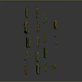Natural Wood Stone Irregular Shapes With Green Brown Textures And Decorative Pieces
