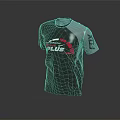Gray Sports T-shirt Featuring Sleeve FOX Logo And Front PLUS Design