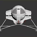 White Space Lander Featuring Red Stripes and Landing Legs Modern Design for Exploration