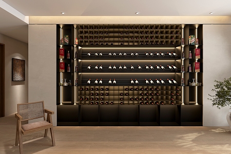 Modern wine cabinet monomer 3d model