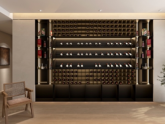 Modern wine cabinet monomer 3d model