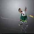Anthropomorphic Mouse Wearing Green Outfit Holding Sword And Wheat Ear