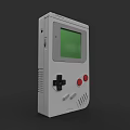 White Handheld Game Console With Green Screen Black D-pad And Red Buttons