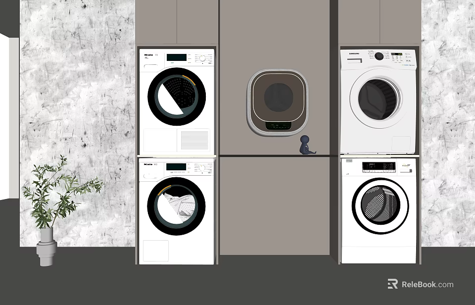 Modern Bathroom Cabinet Frame With Storage Shelves And Sleek Design For Home Use 3d model 